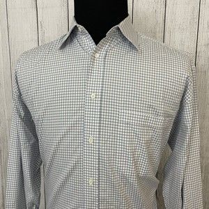 Canali Men's Size 16 Multicolor Check Long Sleeve Button-Front Dress Shirt